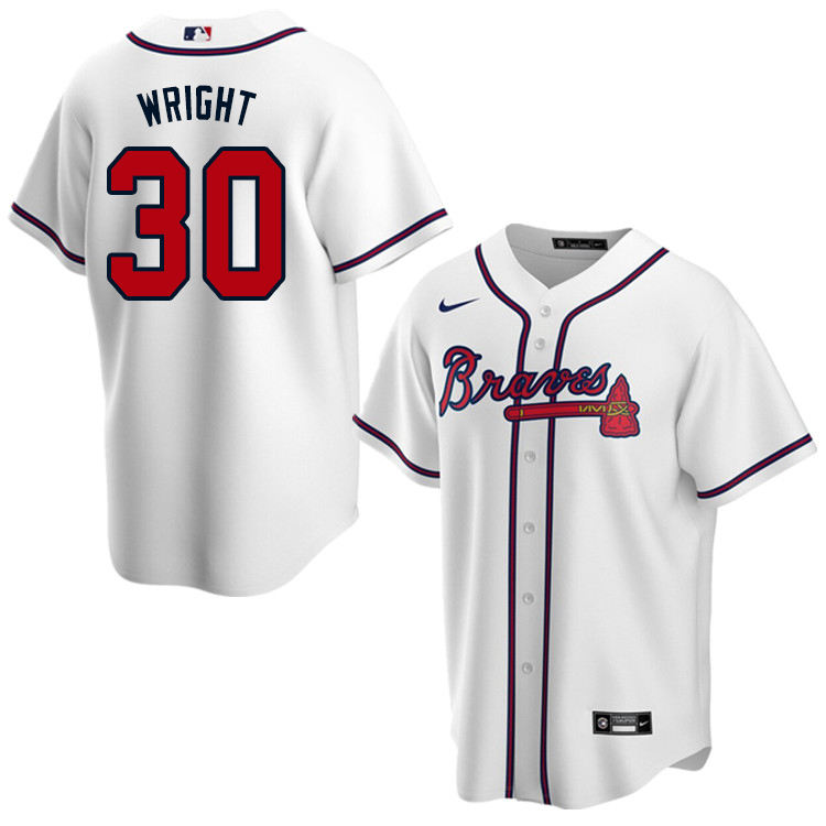 Nike Men #30 Kyle Wright Atlanta Braves Baseball Jerseys Sale-White